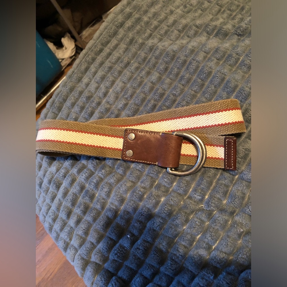 COACH canvas and leather unisex belt